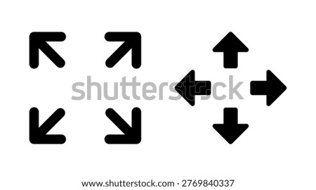 Fullscreen Icon vector. Expand to full screen sign and symbol. Arrows symbol