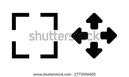 Fullscreen Icon vector. Expand to full screen sign and symbol. Arrows symbol