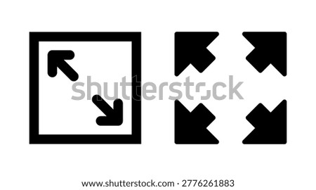 Fullscreen Icon vector. Expand to full screen sign and symbol. Arrows symbol