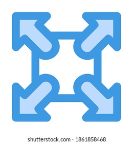 Vollbild-Symbol im blauen Stil für jedes Projekt, Verwendung für Website-Mobile-App-Präsentation