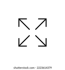 Vollbild-Symbol, Vektorgrafik. Erweitern Sie das Symbol auf Vollbild. Pfeilsymbol