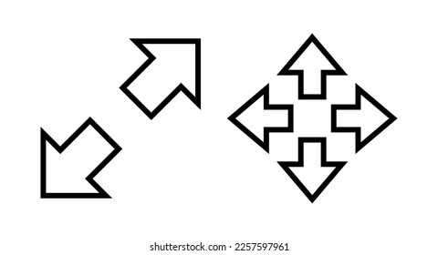 Fullscreen Icon vector illustration. Expand to full screen sign and symbol. Arrows symbol