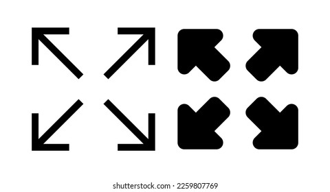 Fullscreen Icon vector illustration. Expand to full screen sign and symbol. Arrows symbol