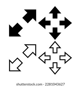 Fullscreen Icon vector illustration. Expand to full screen sign and symbol. Arrows symbol