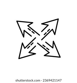 Fullscreen Icon vector illustration. Expand to full screen sign and symbol. Arrows symbol