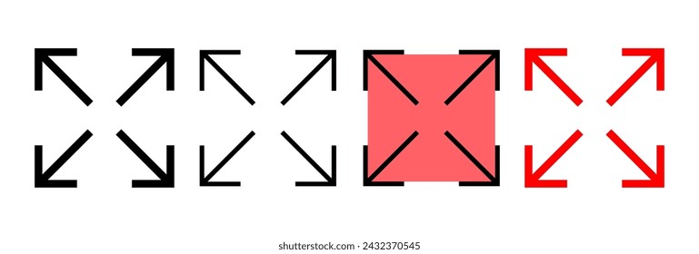 Fullscreen Icon vector illustration. Expand to full screen sign and symbol. Arrows symbol