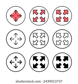 Fullscreen Icon vector illustration. Expand to full screen sign and symbol. Arrows symbol