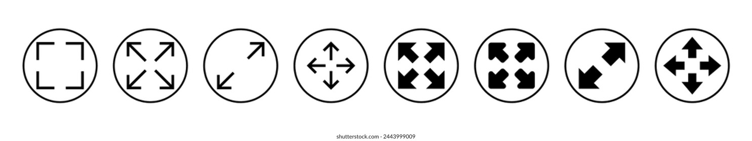 Fullscreen Icon vector illustration. Expand to full screen sign and symbol. Arrows symbol
