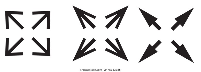  Fullscreen Icon vector illustration. Expand to full screen sign and symbol. Arrows symbol