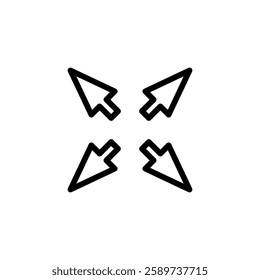 Fullscreen Icon vector illustration. Expand to full screen sign and symbol. Arrows symbol