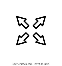 Fullscreen Icon vector illustration. Expand to full screen sign and symbol. Arrows symbol