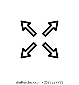 Fullscreen Icon vector illustration. Expand to full screen sign and symbol. Arrows symbol