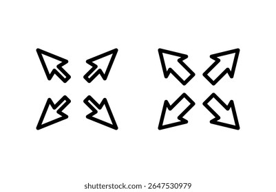 Fullscreen Icon vector illustration. Expand to full screen sign and symbol. Arrows symbol