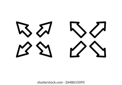 Fullscreen Icon vector illustration. Expand to full screen sign and symbol. Arrows symbol