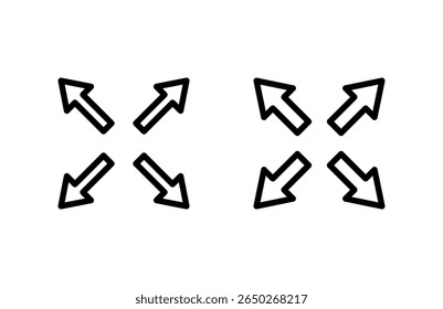 Fullscreen Icon vector illustration. Expand to full screen sign and symbol. Arrows symbol