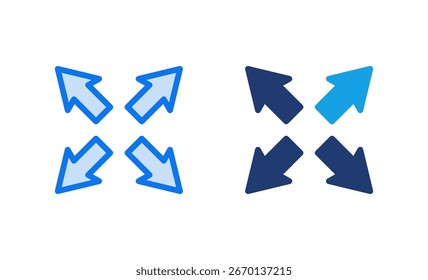 Fullscreen Icon vector illustration. Expand to full screen sign and symbol. Arrows symbol
