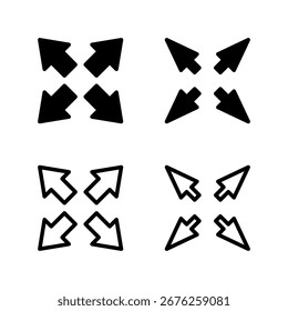 Fullscreen Icon vector illustration. Expand to full screen sign and symbol. Arrows symbol