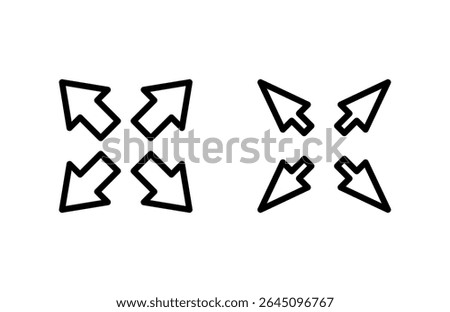Fullscreen Icon vector illustration. Expand to full screen sign and symbol. Arrows symbol