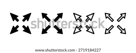 Fullscreen Icon vector illustration. Expand to full screen sign and symbol. Arrows symbol