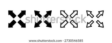 Fullscreen Icon vector illustration. Expand to full screen sign and symbol. Arrows symbol