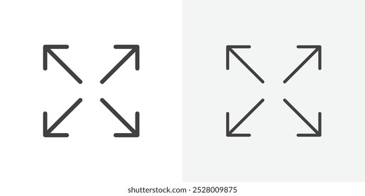 Fullscreen icon vector icon set in black and white color.