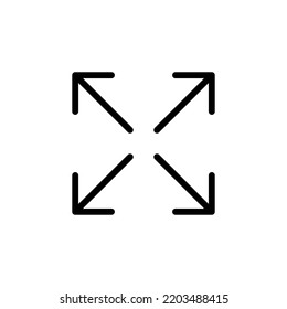 Fullscreen Icon vector for web and mobile app. Expand to full screen sign and symbol. Arrows symbol