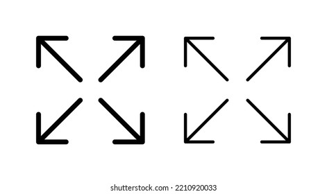Fullscreen Icon vector for web and mobile app. Expand to full screen sign and symbol. Arrows symbol