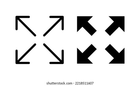 Fullscreen Icon vector for web and mobile app. Expand to full screen sign and symbol. Arrows symbol