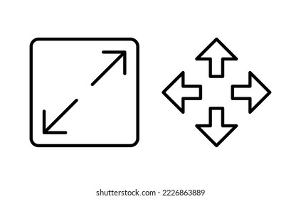 Fullscreen Icon vector for web and mobile app. Expand to full screen sign and symbol. Arrows symbol