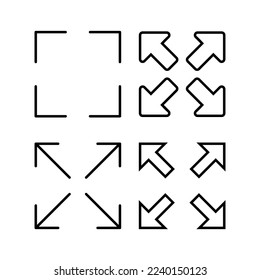 Fullscreen Icon vector for web and mobile app. Expand to full screen sign and symbol. Arrows symbol