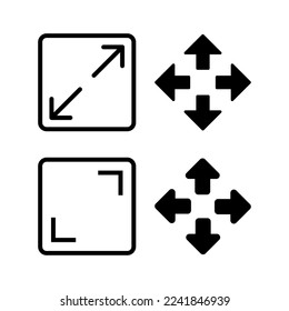 Fullscreen Icon vector for web and mobile app. Expand to full screen sign and symbol. Arrows symbol