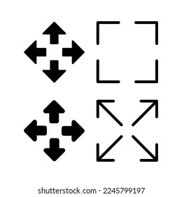 Vollbild-Icon-Vektorgrafik für Web- und Mobile-App. Erweitern Sie das Symbol auf Vollbild. Pfeilsymbol