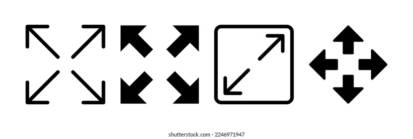 Fullscreen Icon vector for web and mobile app. Expand to full screen sign and symbol. Arrows symbol