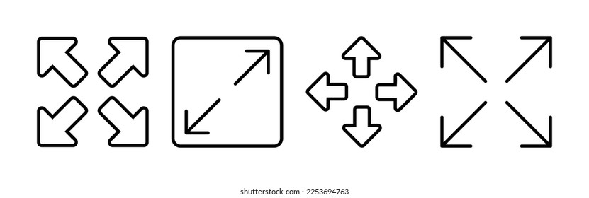 Fullscreen Icon vector for web and mobile app. Expand to full screen sign and symbol. Arrows symbol