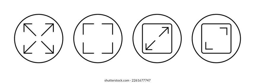 Fullscreen Icon vector for web and mobile app. Expand to full screen sign and symbol. Arrows symbol