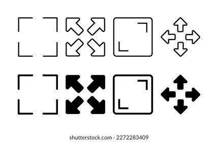 Fullscreen Icon vector for web and mobile app. Expand to full screen sign and symbol. Arrows symbol