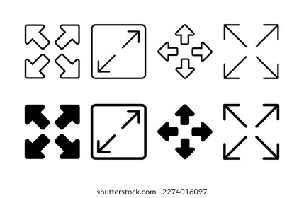Fullscreen Icon vector for web and mobile app. Expand to full screen sign and symbol. Arrows symbol