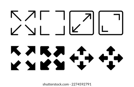 Fullscreen Icon vector for web and mobile app. Expand to full screen sign and symbol. Arrows symbol