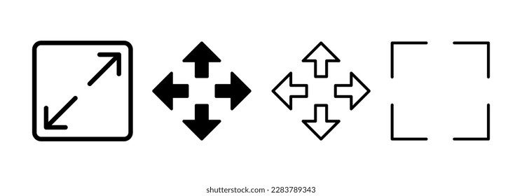 Fullscreen Icon vector for web and mobile app. Expand to full screen sign and symbol. Arrows symbol