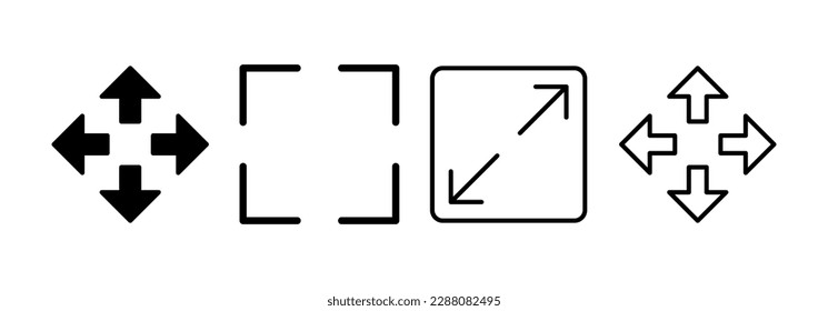 Fullscreen Icon vector for web and mobile app. Expand to full screen sign and symbol. Arrows symbol