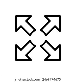 Icono de pantalla completa. para Diseño web sobre fondo blanco