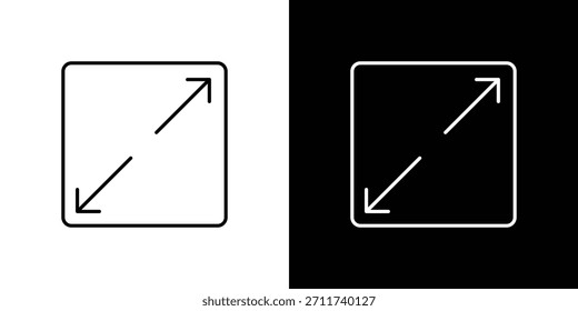 Símbolo de Vector de iconos de pantalla completa con líneas de trazo editables para Diseños web