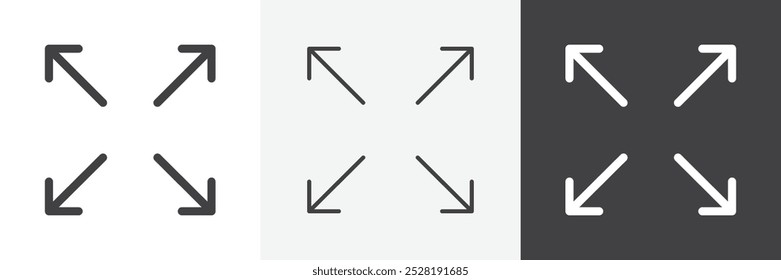 ícone Fullscreen.Trendy moderna plana linear vetor ilustração no fundo branco.