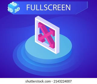 Fullscreen isometric design icon. Vector web illustration. 3d colorful concept