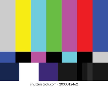 Fullscreen SDTV 4x3 SMPTE Color Bars Vector Graphic For Video And Television Broadcast Signals 