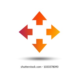 Fullscreen sign icon. Arrows symbol. Icon for App. Blurred gradient design element. Vivid graphic flat icon. Vector