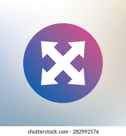 Fullscreen sign icon. Arrows symbol. Icon for App. Icon on blurred background. Vector