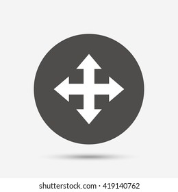 Fullscreen sign icon. Arrows symbol. Icon for App. Gray circle button with icon. Vector