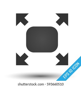 Fullscreen sign icon. Simple flat logo of fullscreen sign on white background. Vector illustration.