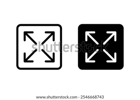 Fullscreen size line icon. Expand to full screen sign and symbol. Fullscreen icon vector for web and mobile app.